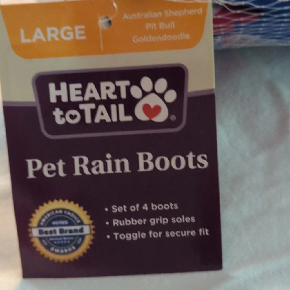 Heart to Tail Pet Rain Boots L. 3 1/4